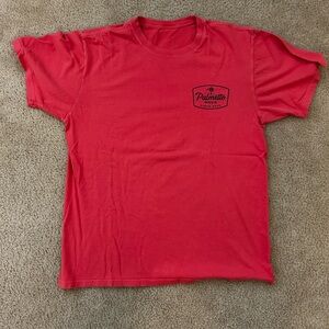 Vibrant Red Short Sleeve Tee with Chest Logo